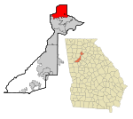 Fulton County Georgia Incorporated and Unincorporated areas Milton Highlighted